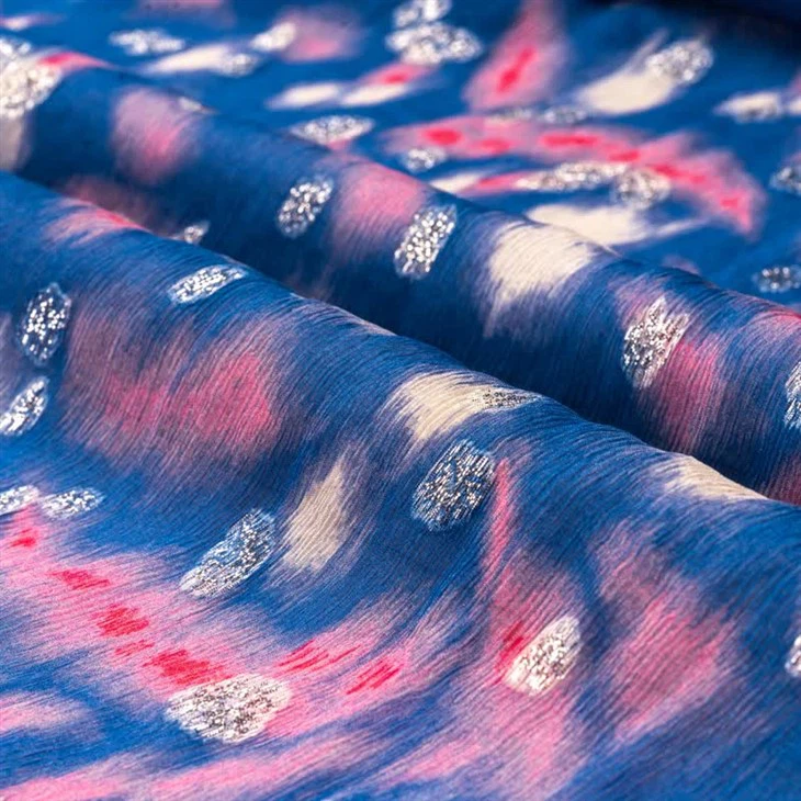 China Silk Clip Jaquard Metallic Fabric manufacturers